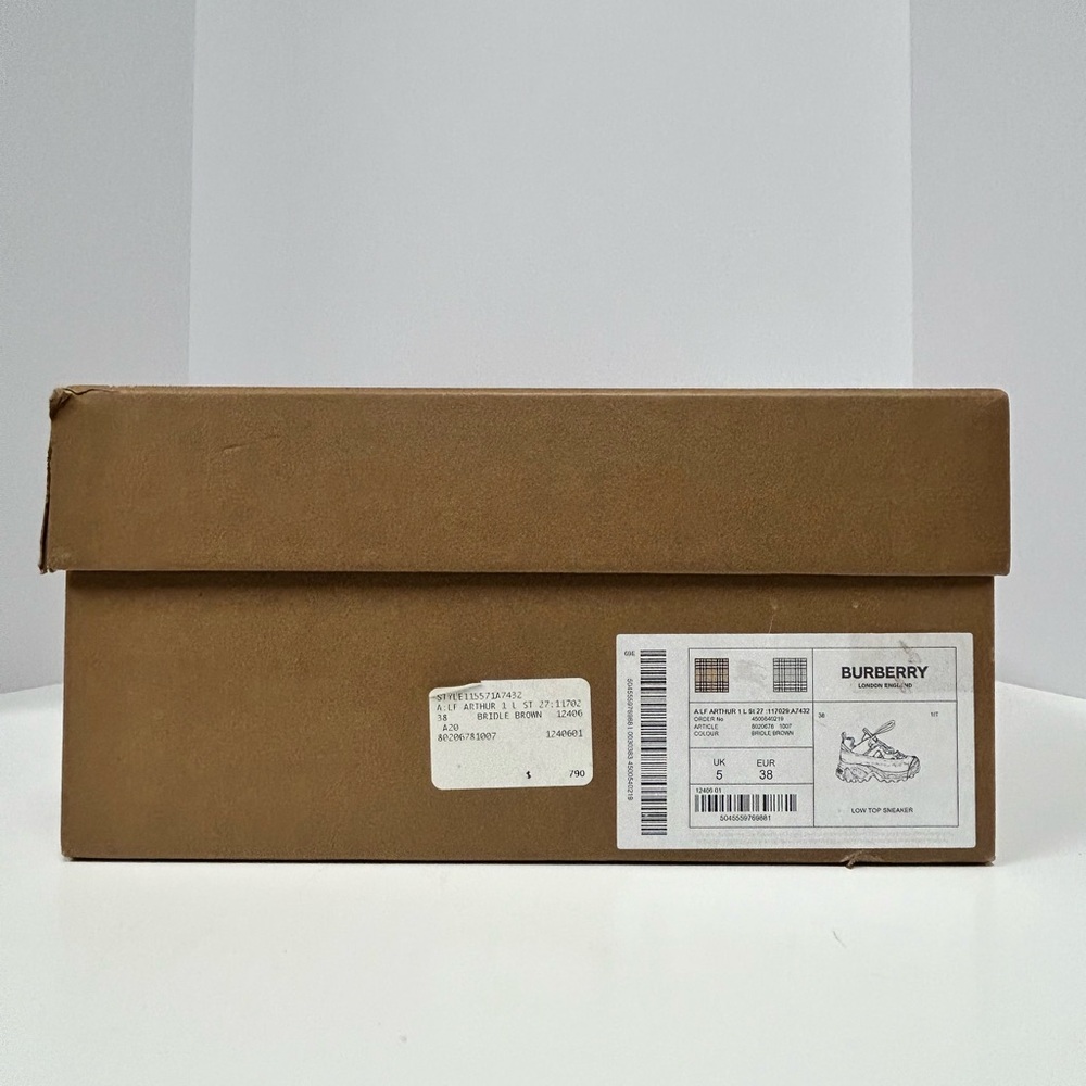 Burberry Monogram Print Arthur Sneakers - Bridle Brown - Picture 11 of 14